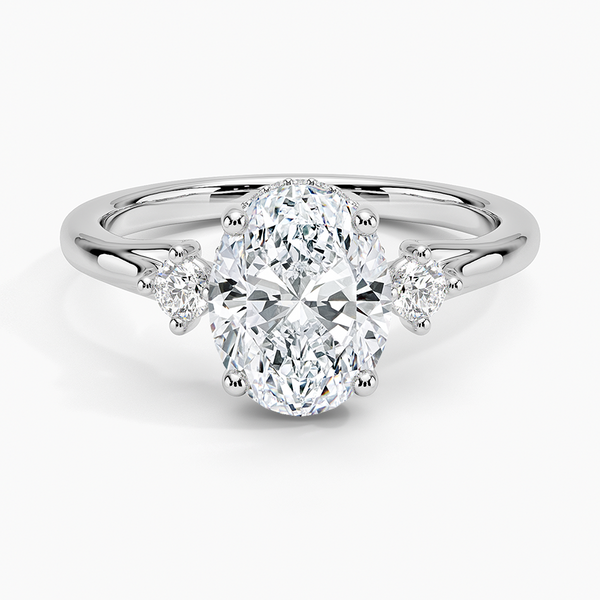 Floating Three Stone Diamond Engagement Ring  [Setting Only] - EC124O