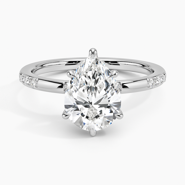 Danica Diamond Engagement Ring [Setting Only] - EC107P With 1.01 Carat Pear Shape Lab Diamond