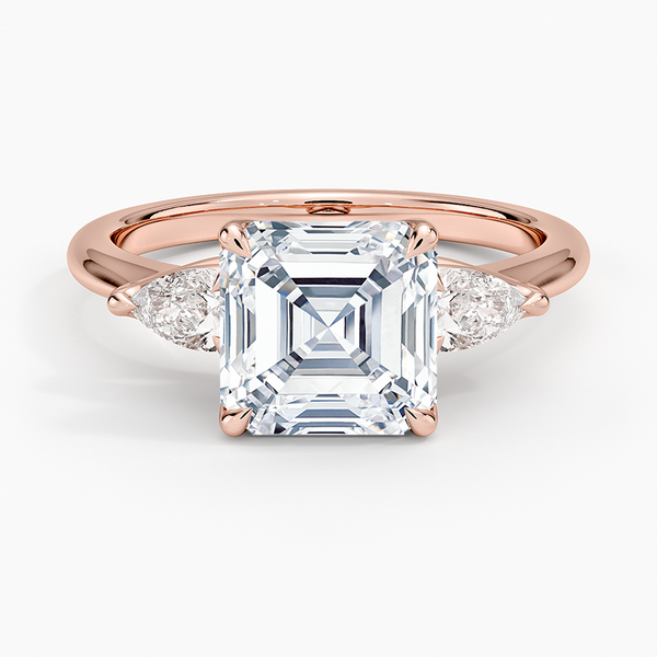 Fleur Three Stone Diamond Engagement Ring [Setting Only] - EC126A