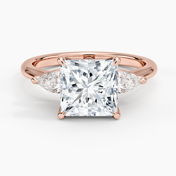 Fleur Three Stone Diamond Engagement Ring [Setting Only] - EC126Pr