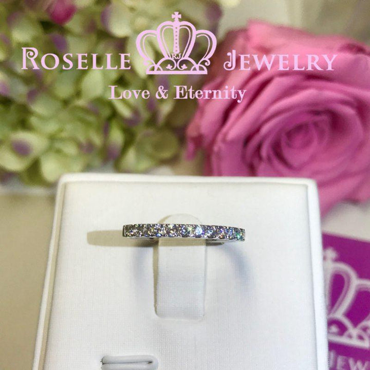 U PAVE ROUNDED WEDDING RING - BA5 - Roselle Jewelry