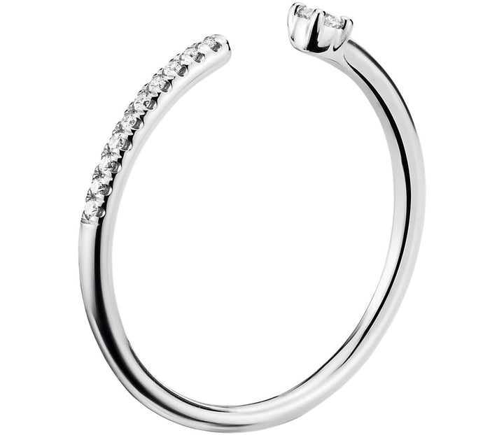 Ultra Mini Diamond Pave Open Stackable Fashion Diamond Ring - LR13 - Roselle Jewelry