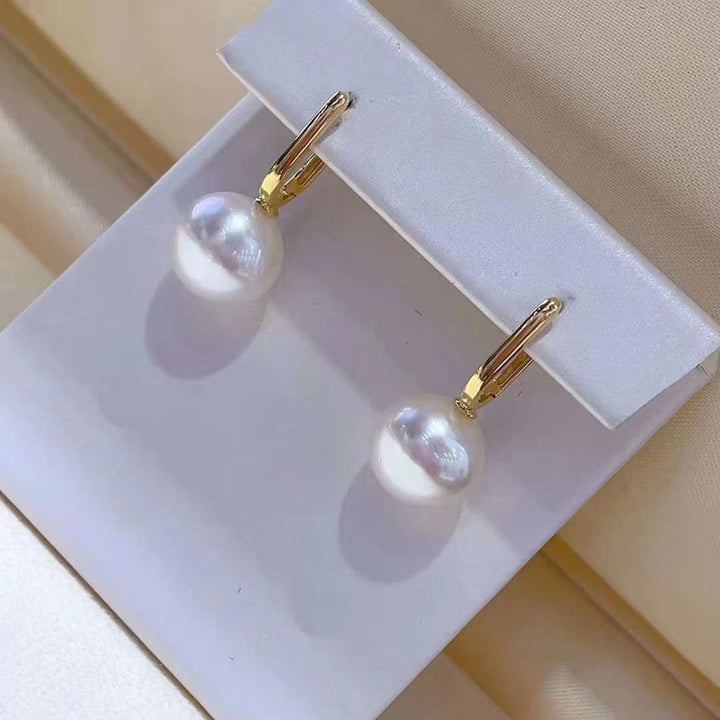 18K Gold Edison Pearls Drop Earrings - TS011 - Roselle Jewelry