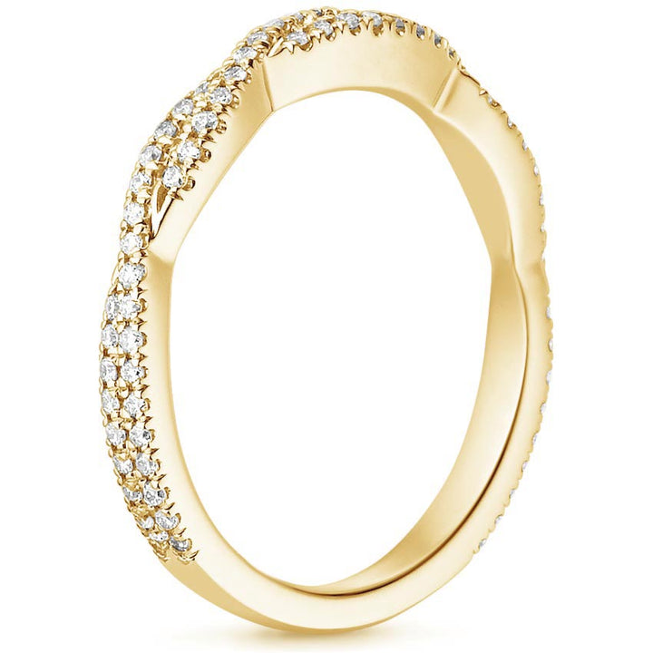 0.12CTW Petite Twisted Vine Diamond Wedding Band Ring - LR30 - Roselle Jewelry