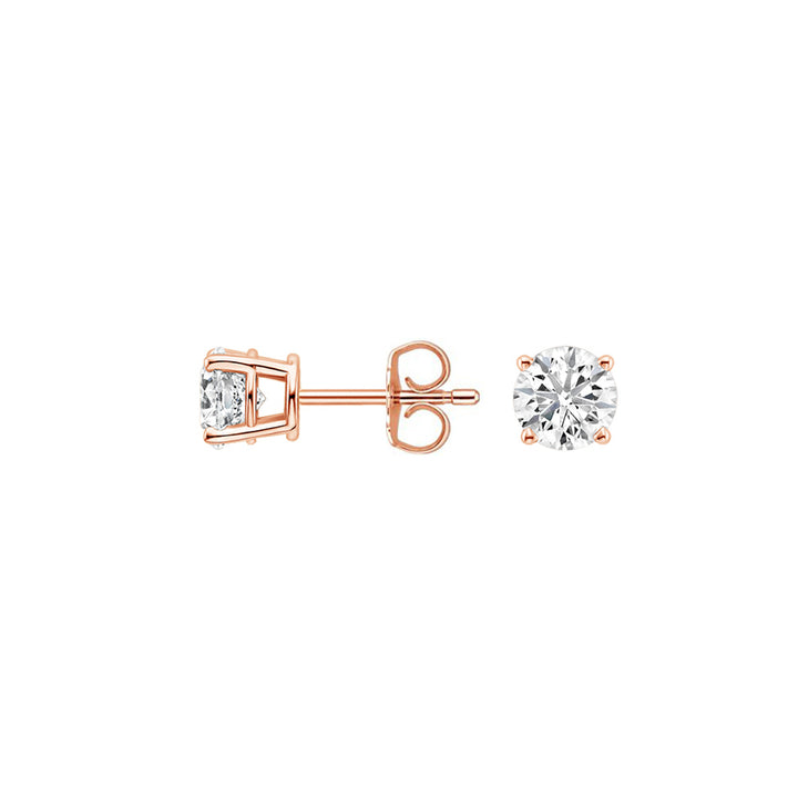 0.60CTW Four Prong Round Diamond Stud Earrings - SE013 - Roselle Jewelry