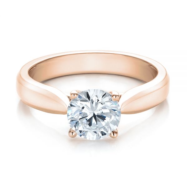 Contemporary Solitaire Engagement Ring [Setting Only] - EC086 - Roselle Jewelry