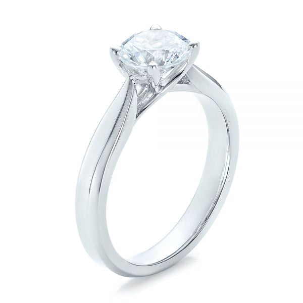 Contemporary Solitaire Engagement Ring [Setting Only] - EC086 - Roselle Jewelry