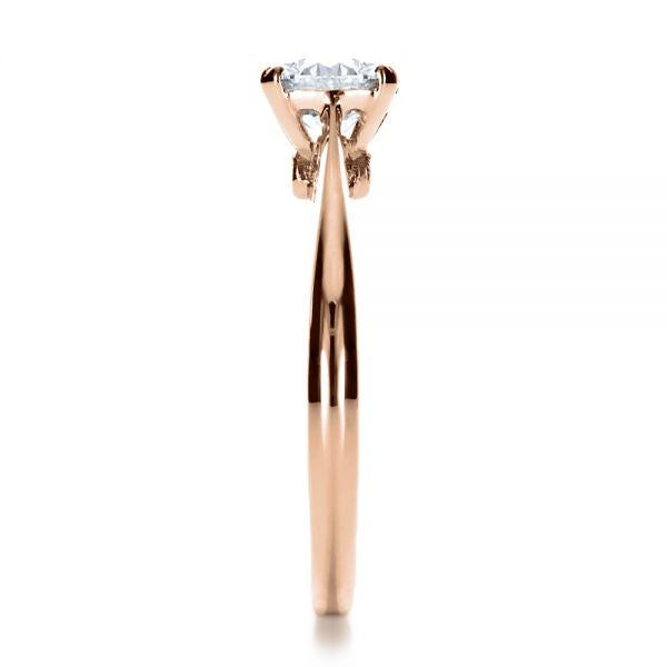 Custom Diamond Side Stone Engagement Ring [Setting Only] - EC072 - Roselle Jewelry