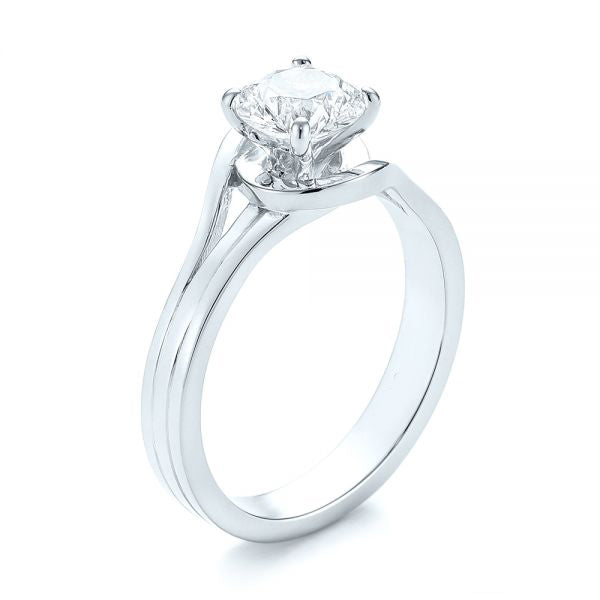 Custom Solitaire Diamond Engagement Ring [Setting Only] - EC068 - Roselle Jewelry