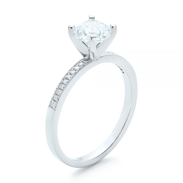Side Stone Diamond Engagement Ring [Setting Only] - EC090 - Roselle Jewelry