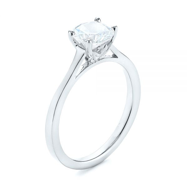 Four Prong Floral Solitaire Diamond Engagement Ring [Setting Only] - EC032 - Roselle Jewelry