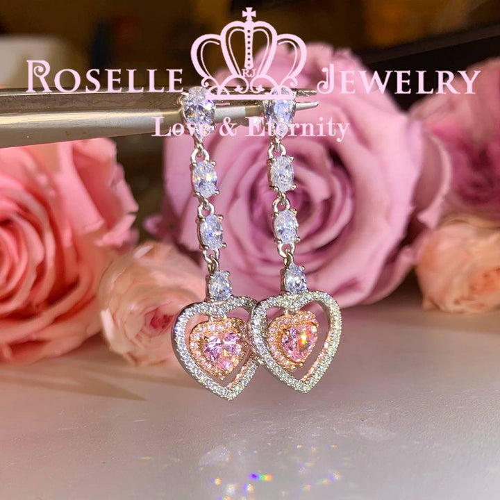 Heart Shape Drop Earrings - EH3 - Roselle Jewelry