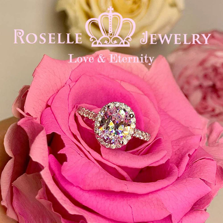 Oval Halo Engagement Ring - VO2 - Roselle Jewelry