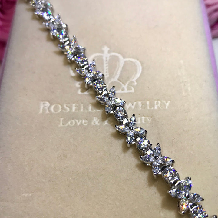 Marquise Shaped Tennis Bracelet - BE3 - Roselle Jewelry