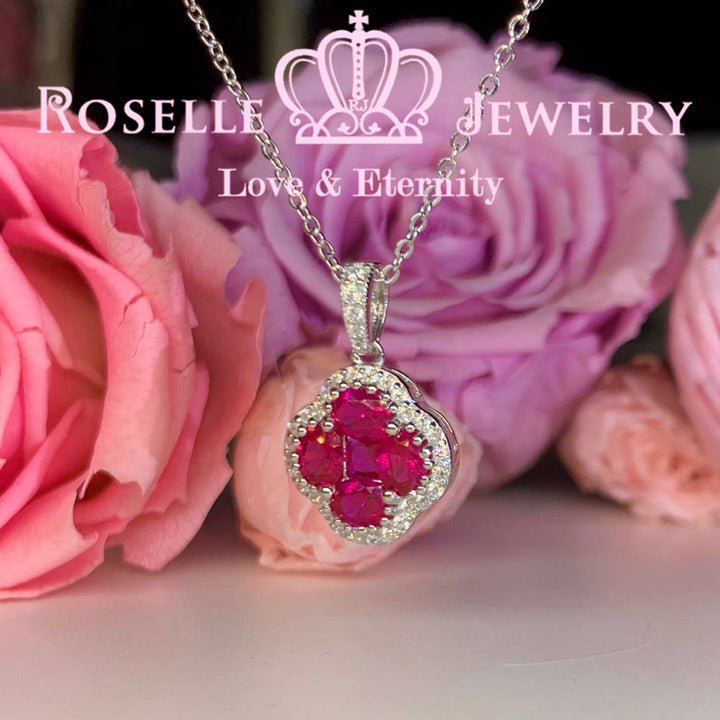 Clover Lab Grown Gemstone Pendant - CF1 - Roselle Jewelry
