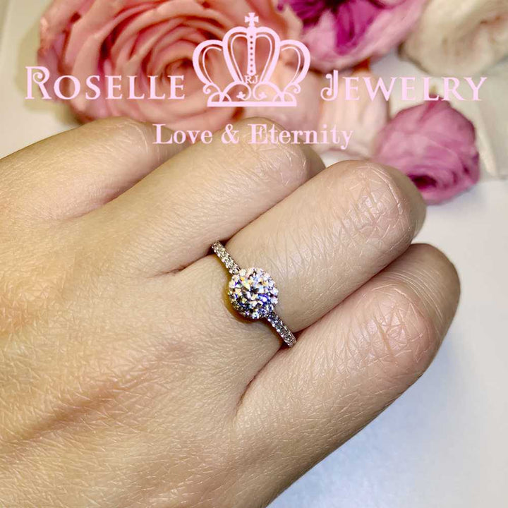 Halo Engagement Rings - V35 - Roselle Jewelry