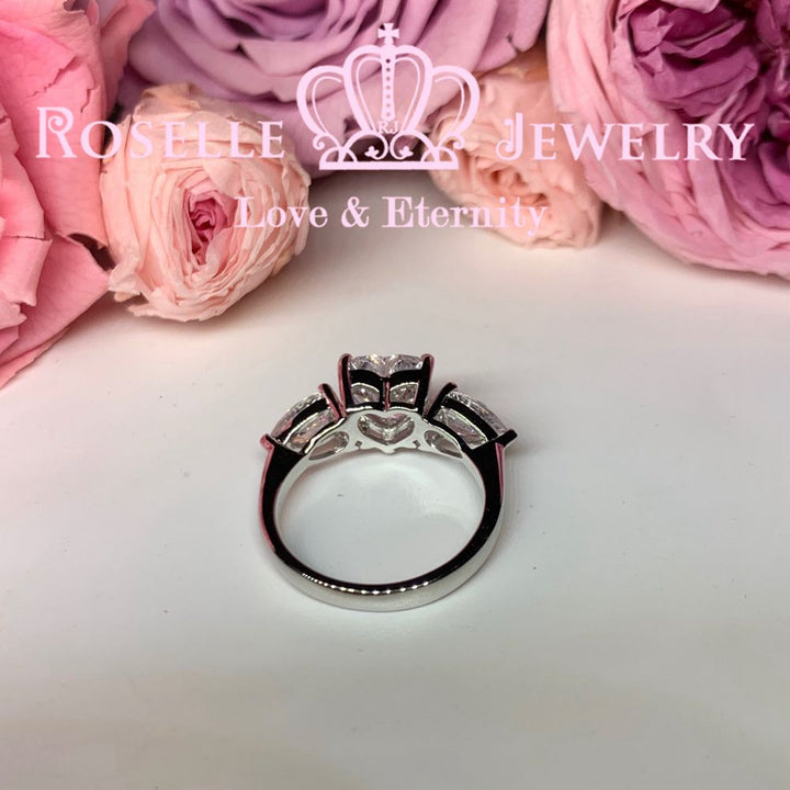 Heart Shape Three Stone Engagement Rings - T19 - Roselle Jewelry