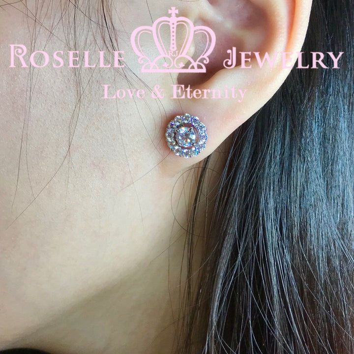 Detachable Halo Stud Earrings - RR5 - Roselle Jewelry