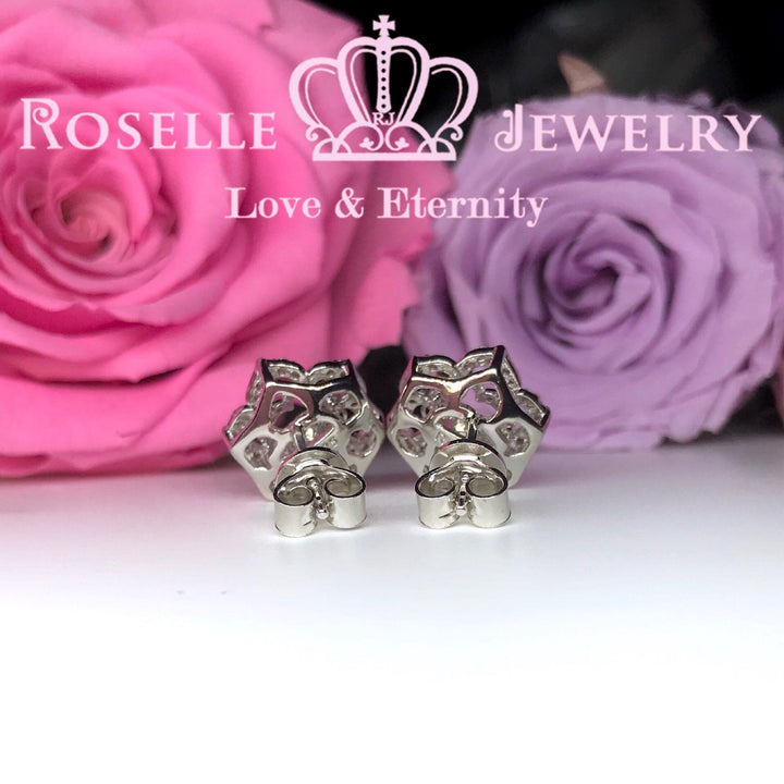 Rose Type Dancing Stone Stud Earrings - ED3 - Roselle Jewelry