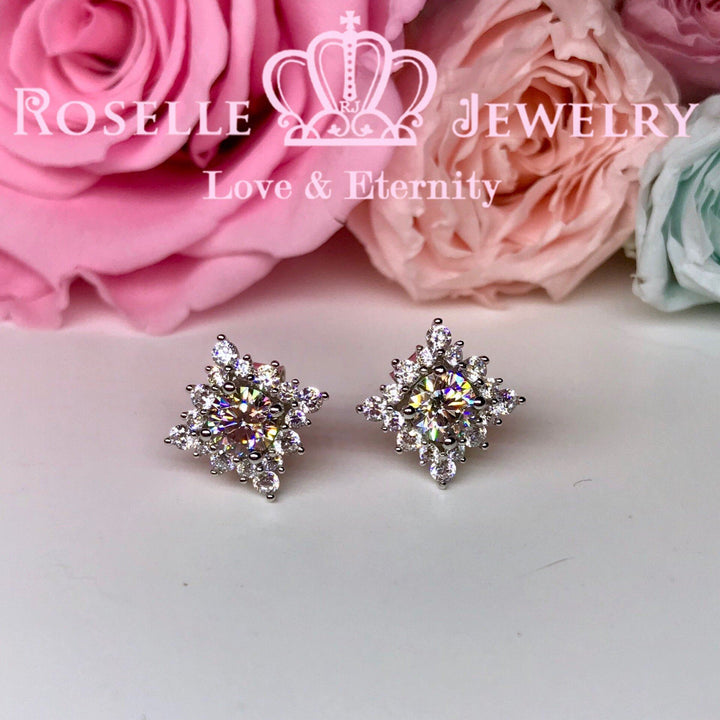 Detachable Floral Stud Earrings - RR4 - Roselle Jewelry