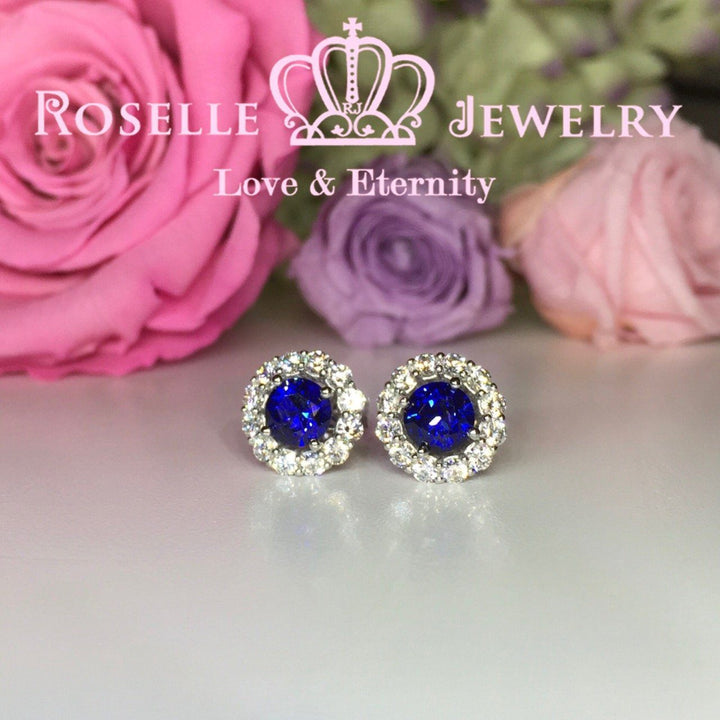 Detachable Halo Stud Earrings - RR1 - Roselle Jewelry