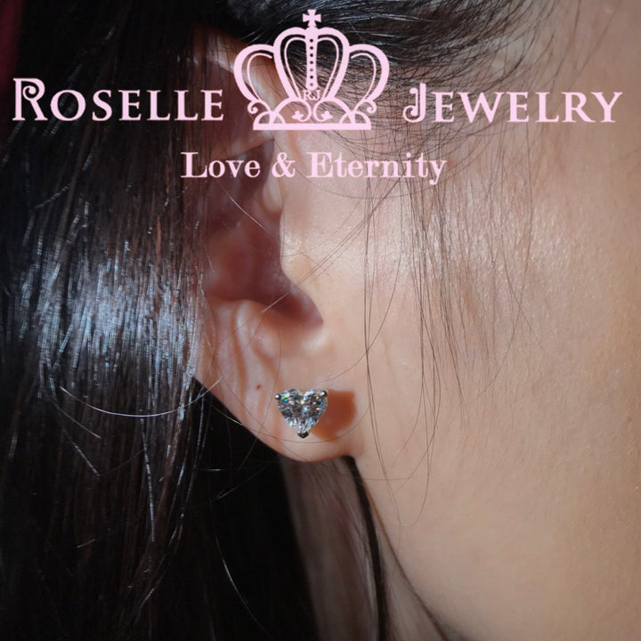 Happy Heart Shape Stud Earrings - EH2 - Roselle Jewelry