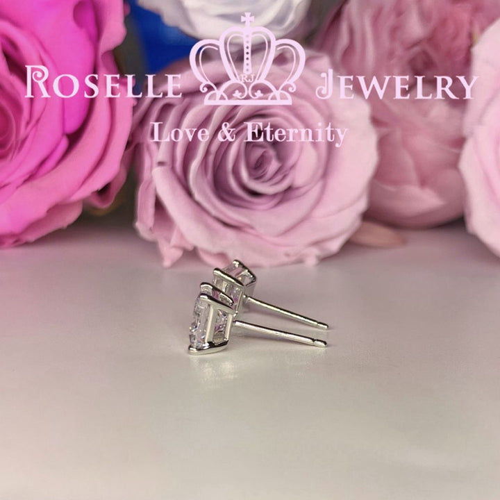 Princess Cut Detachable Stud Earrings - ES2 - Roselle Jewelry