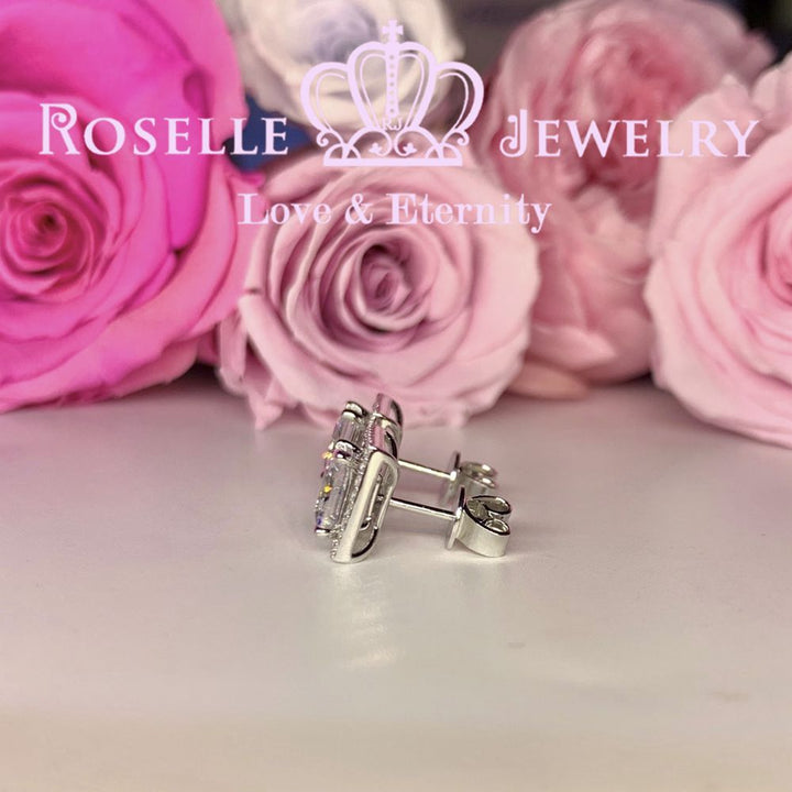 Princess Cut Detachable Stud Earrings - ES2 - Roselle Jewelry