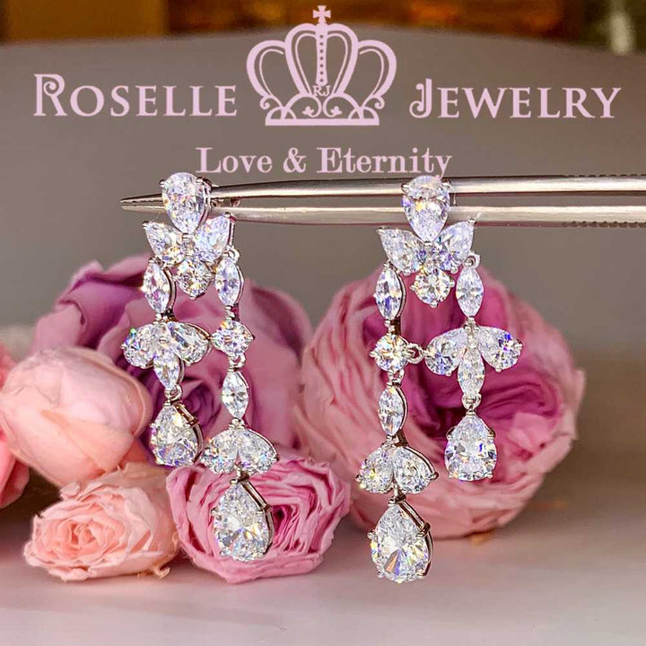 Pear Cut Drop Earrings - PE3 - Roselle Jewelry