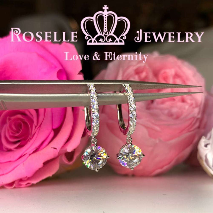 1.00CT Brilliant Cut Drop Earrings - DE15 - Roselle Jewelry
