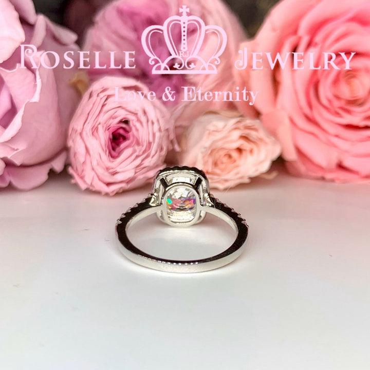Cushion Cut Halo Engagement Ring - VC4 - Roselle Jewelry