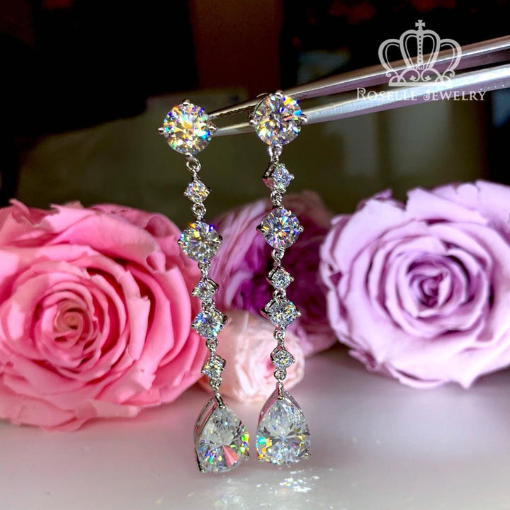 Pear Cut Drop Earrings - PE2 - Roselle Jewelry