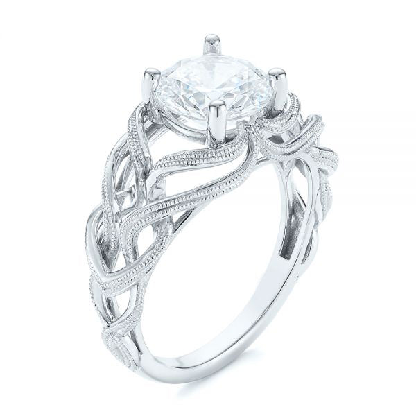 Intertwined Solitaire Diamond Engagement Ring [Setting Only] - EC060 - Roselle Jewelry