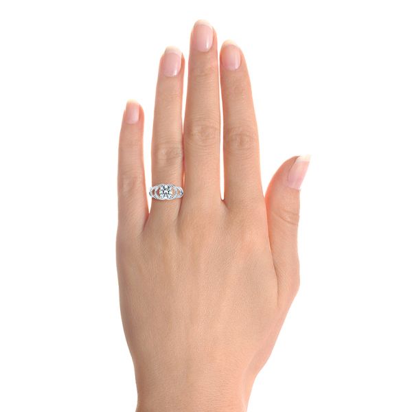 Intertwined Solitaire Diamond Engagement Ring [Setting Only] - EC060 - Roselle Jewelry