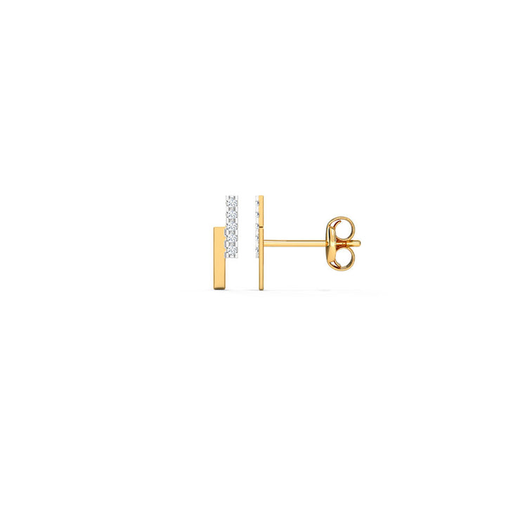Elegant Linear Diamond Stud Earrings [pre order] - SE006 - Roselle Jewelry