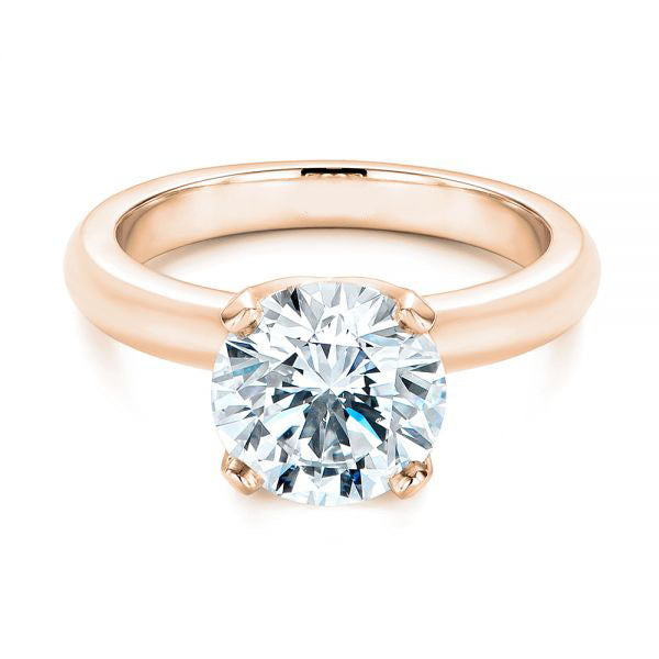 Knife Edge Solitaire Diamond Engagement Ring [Setting Only] - EC029 - Roselle Jewelry