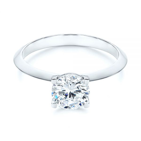 Knife Edge Solitaire Diamond Engagement Ring [Setting Only] - EC079 - Roselle Jewelry