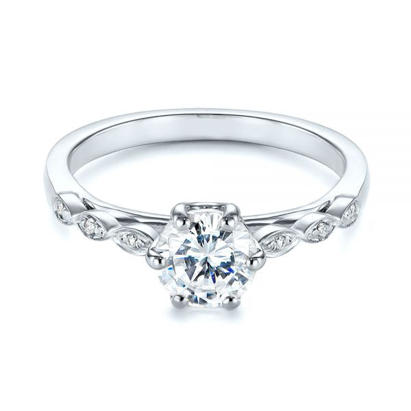Marquise Shaped Classic Diamond Engagement Ring [Setting Only] - EC058 - Roselle Jewelry