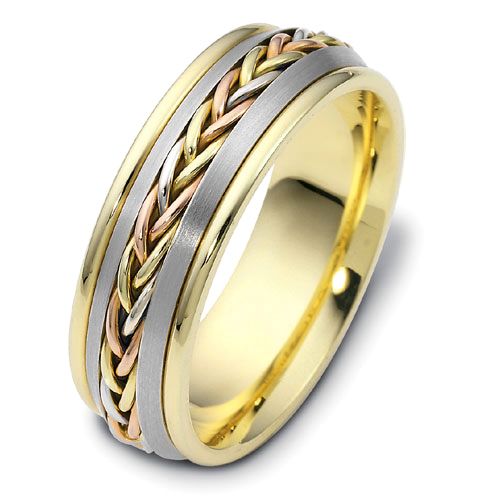 Men's Braided Two-Tone Band Rings - NM12 - Roselle Jewelry