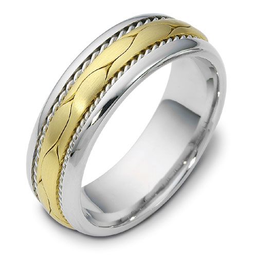 Men's Braided Two-Tone Band Rings - NM19 - Roselle Jewelry