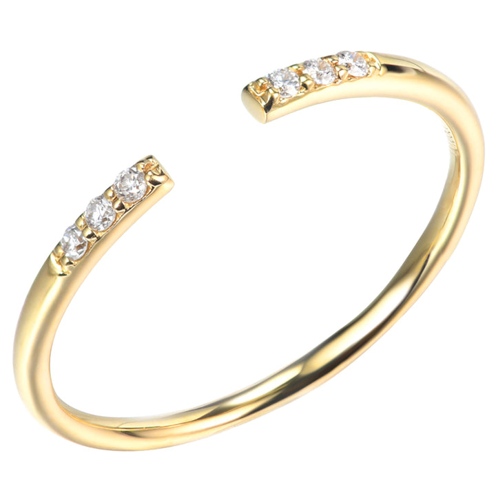 Ultra Mini Diamond Pave Open Stackable Fashion Diamond Ring - LR14 - Roselle Jewelry