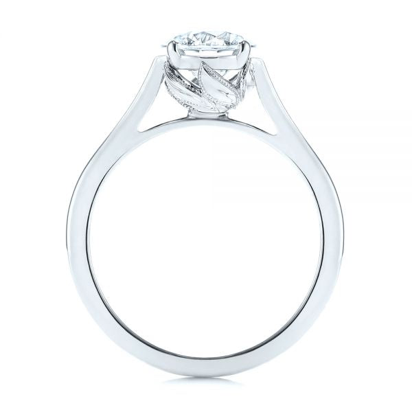 Four Prong Leaf Solitaire Diamond Engagement Ring [Setting Only] - EC026 - Roselle Jewelry