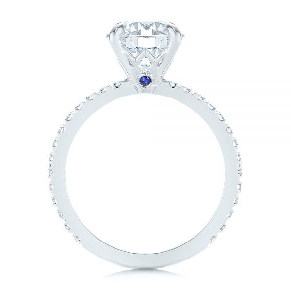 Peekaboo Blue Sapphire And Diamond Engagement Ring [Setting Only] - EC052 - Roselle Jewelry