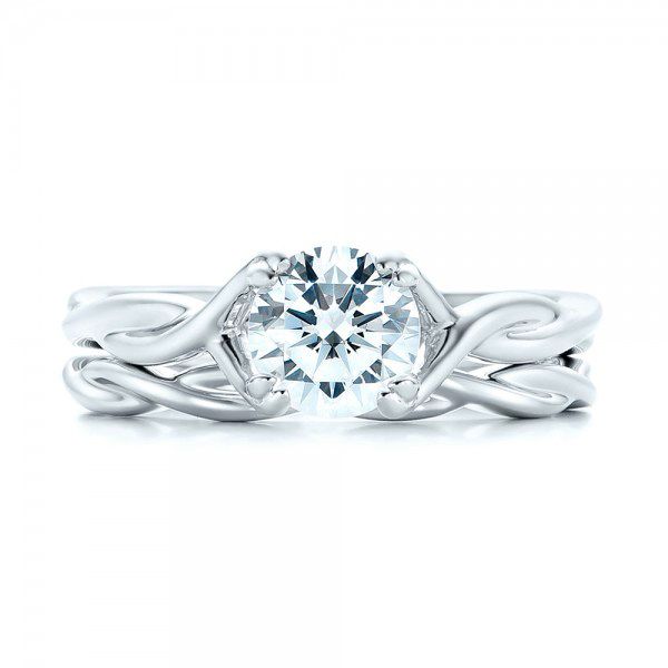 Petite Twist Solitaire Engagement Ring [Setting Only] - EC078 - Roselle Jewelry
