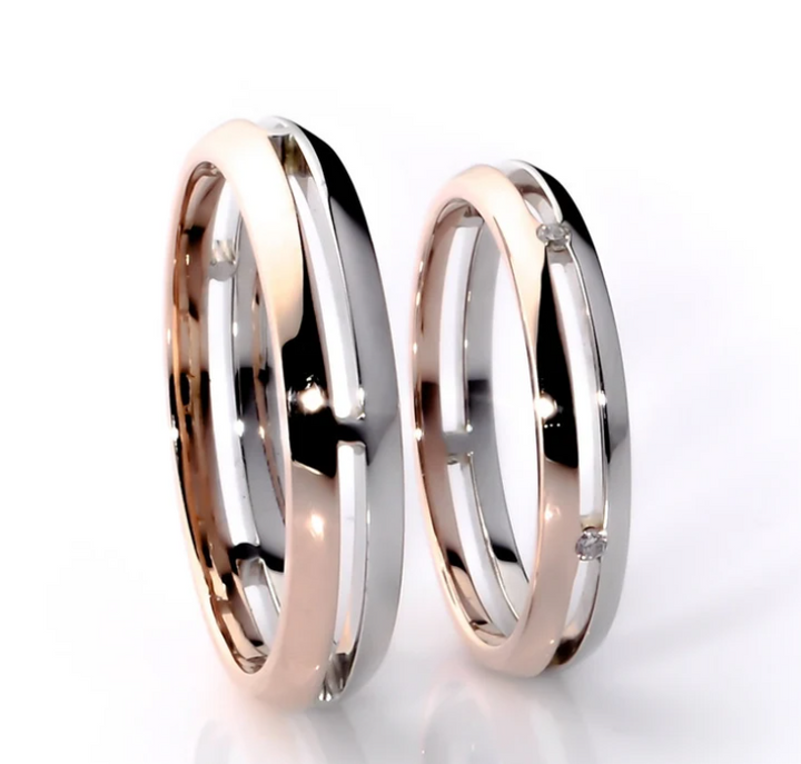 Couple Rings Diamond Wedding Ring Set - WM6 - Roselle Jewelry