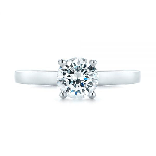 Four Prong center twist Solitaire Diamond Engagement Ring [Setting Only] - EC038 - Roselle Jewelry