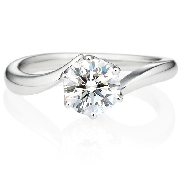 Six Prong Twist Round Brilliant Engagement Ring [Setting Only] - EC011 - Roselle Jewelry