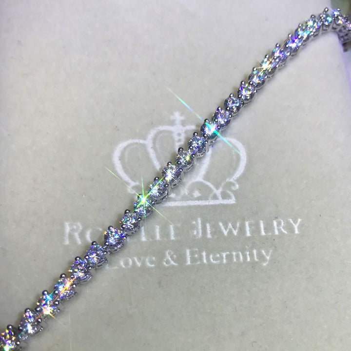 Round Brilliant Cut Tennis Bracelet - B102 - Roselle Jewelry
