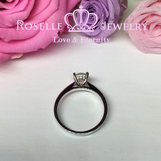 Four Prong Little Side Stone Engagement Ring - E29 - Roselle Jewelry