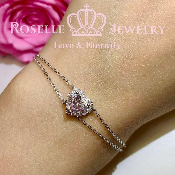Heart Shape Halo Bracelet - BS11 - Roselle Jewelry